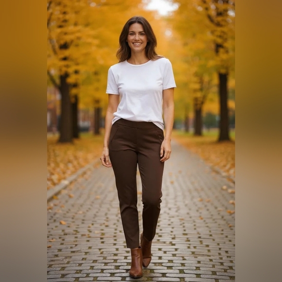 Chico's -NWT, Fabulously So Slimming Pants, Brown, Tummy Control, Stretch, Slits - Picture 1 of 8